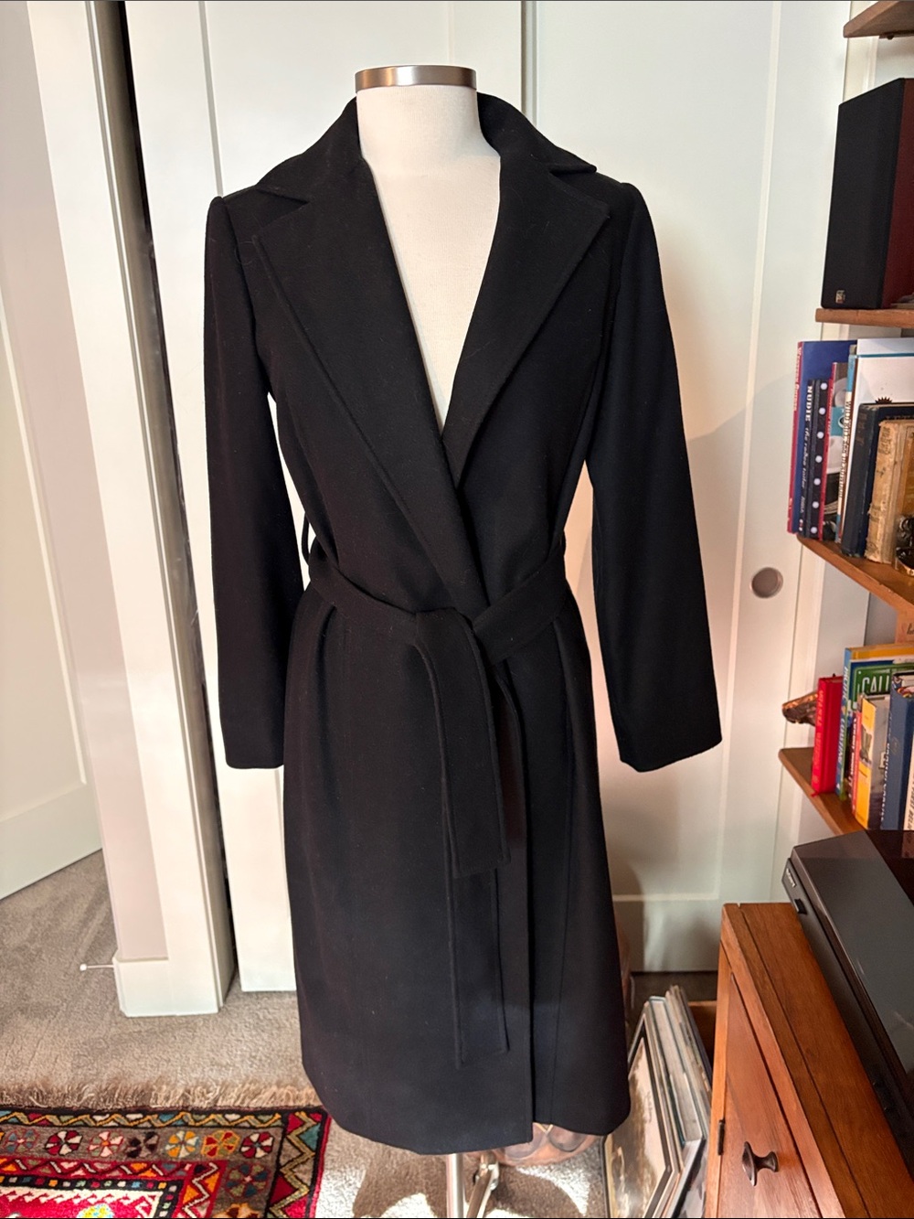 Pendleton Black Belted Wool Trench Coat